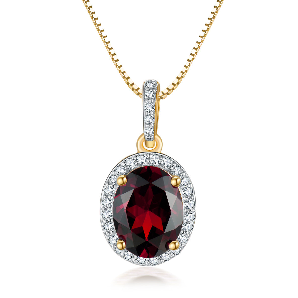 Garnet and store diamond necklace