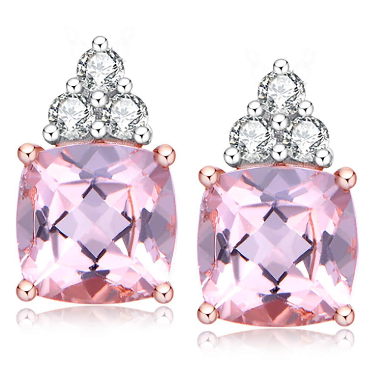 Morganite cushion deals cut earrings