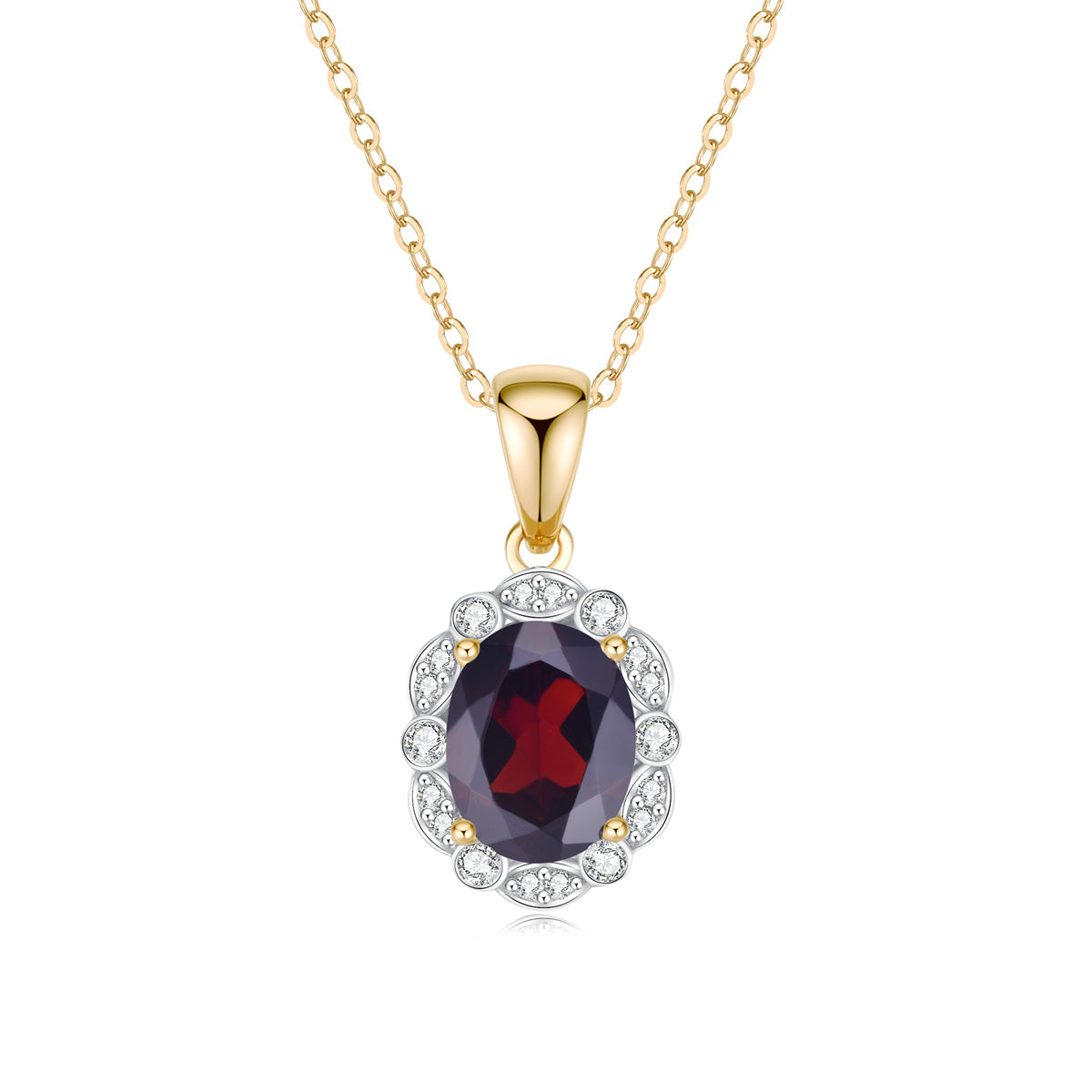 Gold deals garnet pendant